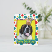 Birthday Cupcake - Saint Bernard - Mae Briefkaart (Staand voorkant)