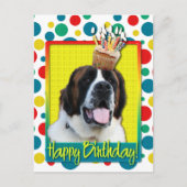 Birthday Cupcake - Saint Bernard - Mae Briefkaart (Voorkant)