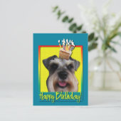 Birthday Cupcake - Schnauzer Briefkaart (Staand voorkant)