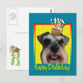 Birthday Cupcake - Schnauzer Briefkaart (Voorkant / Achterkant)