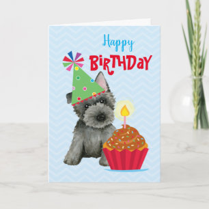 Birthday Cupcake Scottish Terrier Kaart