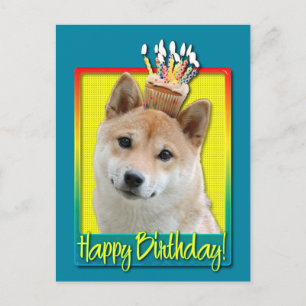 Birthday Cupcake - Shiba Inu Briefkaart