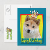 Birthday Cupcake - Shiba Inu Briefkaart (Voorkant / Achterkant)