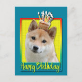 Birthday Cupcake - Shiba Inu Briefkaart (Voorkant)