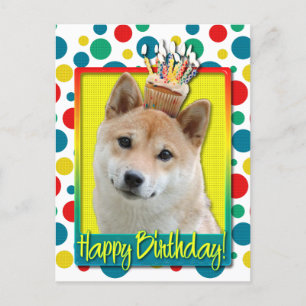 Birthday Cupcake - Shiba Inu Briefkaart