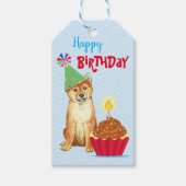 Birthday Cupcake Shiba Inu Cadeaulabel (Voorkant)