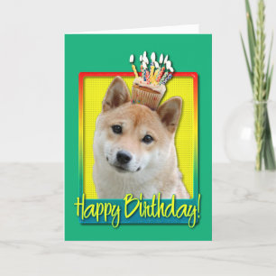 Birthday Cupcake - Shiba Inu Kaart