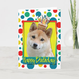Birthday Cupcake - Shiba Inu Kaart
