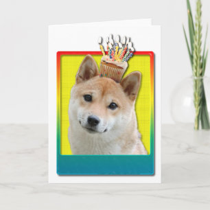 Birthday Cupcake - Shiba Inu Kaart