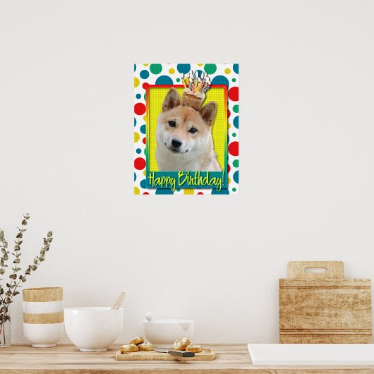 Birthday Cupcake - Shiba Inu Poster (Keuken)