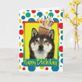 Birthday Cupcake - Shiba Inu - Yasha Kaart (Gele Bloem)