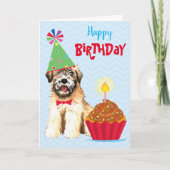 Birthday Cupcake Soft Coated Wheaten Terrier Card Kaart (Voorkant)