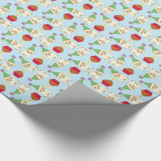 Birthday Cupcake Speelgoed Poodle Cadeaupapier (Hoek)
