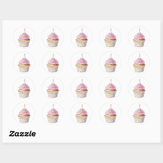 Birthday Cupcake Stickers (Vel)