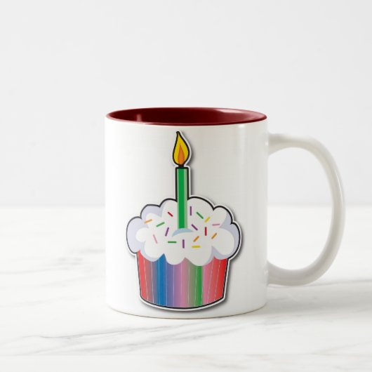 Birthday Cupcake Tweekleurige Koffiemok (Rechts)