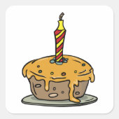 Birthday Cupcake Vierkante Sticker (Voorkant)