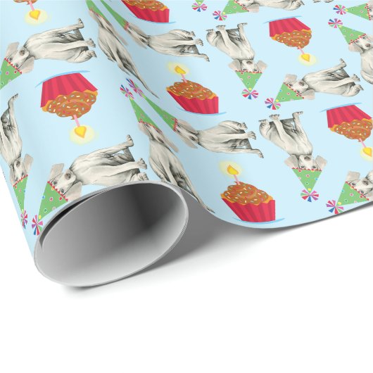Birthday Cupcake Weimaraner Wrapping Paper Cadeaupapier (Rol Hoek)
