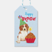 Birthday Cupcake Welsh Springer Spaniel Cadeaulabel (Voorkant)