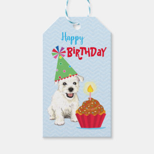 Birthday Cupcake Westie Gift Labels Cadeaulabel