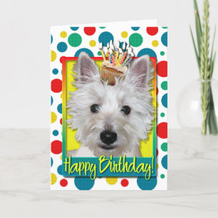 Birthday Cupcake - Westie - Tank Kaart