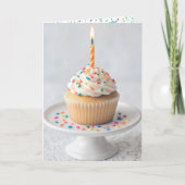 Birthday Cupcake with a Candle Kaart (Voorkant)