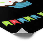 BIRTHDAY CUPCAKE WITH  PERSONALIZED NAME POSTER (Hoek)