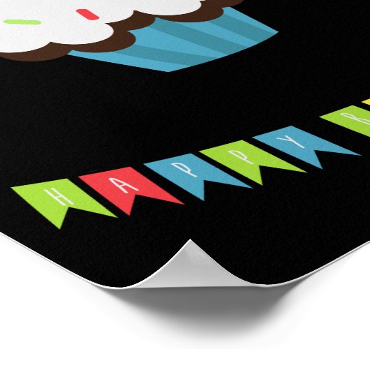 BIRTHDAY CUPCAKE WITH  PERSONALIZED NAME POSTER (Hoek)