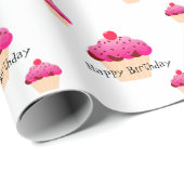 Birthday Cupcake Wrapping Paper Cadeaupapier (Rol Hoek)