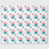 Birthday Cupcake Wrapping Paper Cadeaupapier (Vlak)