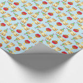 Birthday Cupcake Yellow Lab Cadeaupapier (Hoek)