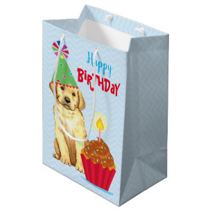 Birthday Cupcake Yellow Lab Medium Cadeauzakje