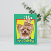 Birthday Cupcake - Yorkshire Terrier Briefkaart (Staand voorkant)