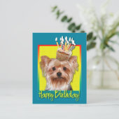 Birthday Cupcake - Yorkshire Terrier Briefkaart (Staand voorkant)