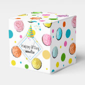 Birthday Cupcakes and Stippen Monogram Bedankdoosjes (Voorkant Zijde)