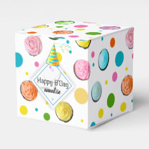 Birthday Cupcakes and Stippen Monogram Bedankdoosjes
