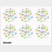 Birthday Cupcakes and Stippen Monogram Ronde Sticker (Vel)