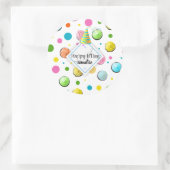 Birthday Cupcakes and Stippen Monogram Ronde Sticker (Tas)
