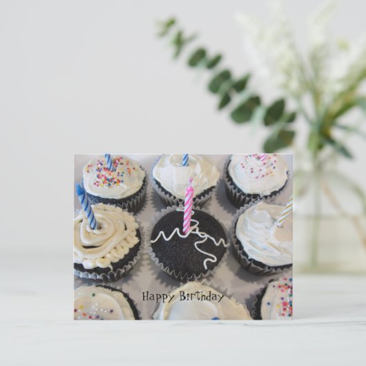 Birthday Cupcakes Briefkaart (Staand voorkant)