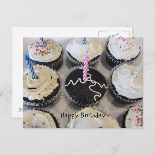 Birthday Cupcakes Briefkaart (Voorkant / Achterkant)