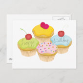 Birthday Cupcakes Briefkaart (Voorkant / Achterkant)