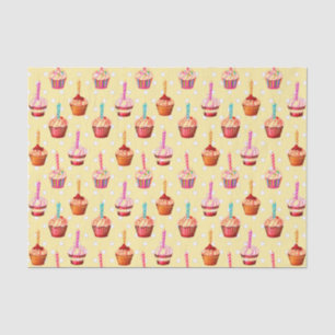 Birthday Cupcakes en Polka Dot Tissuepapier