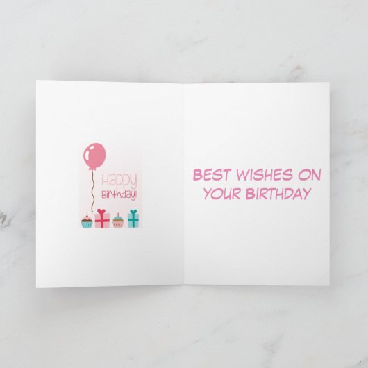 Birthday Cupcakes & Gifts Kaart (Binnen)