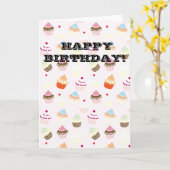 Birthday cupcakes kaart (Gele Bloem)
