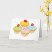 Birthday Cupcakes Kaart (Gele Bloem)