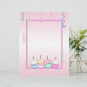 Birthday Cupcakes Letterhead (Staand voorkant)