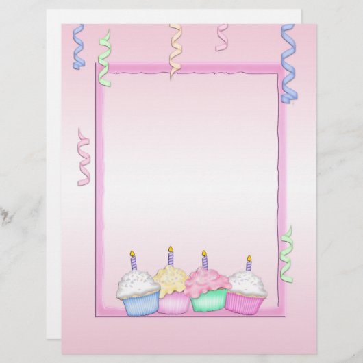 Birthday Cupcakes Letterhead (Voorkant / Achterkant)