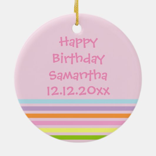 Birthday Cupcakes Party Mice Ornament (Achterkant)