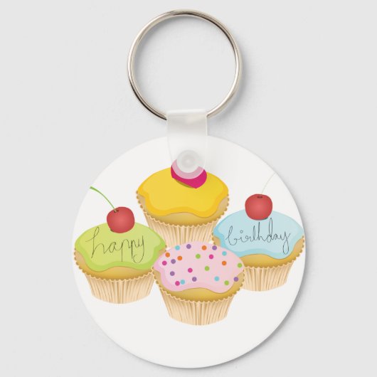 Birthday Cupcakes Sleutelhanger (Voorkant)