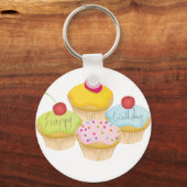 Birthday Cupcakes Sleutelhanger (Voorkant)
