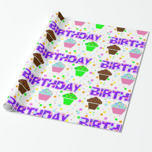 Birthday Cupcakes Wrapping Paper Cadeaupapier